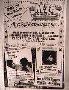 M-78 Twin/Triple Drive-In Theatre - Ad - Photo From Rg